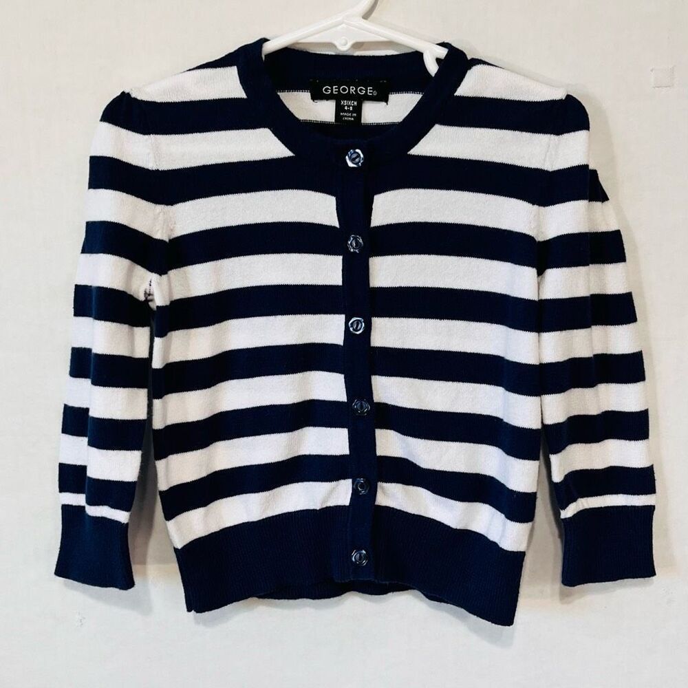 George Girls Striped Cardigan   Sz XS 4-5   EUC